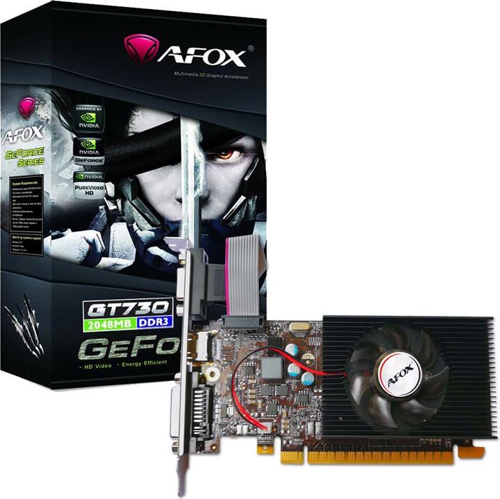 Actual product image AFOX Geforce GT730 1GB DDR3 64Bit DVI HDMI VGA LP Fan AF730-1024D3L7-V1 (1 GB)