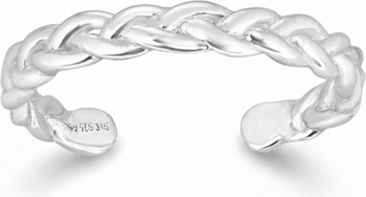 Leyda Summer Breeze Toe Ring Braided 925 Silver (925 Silver)