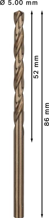 Actual product image Bosch Professional Zubehör PRO Stainless Steel HSS-Co twist drill, 5 x 52 x 86 mm (5 mm)