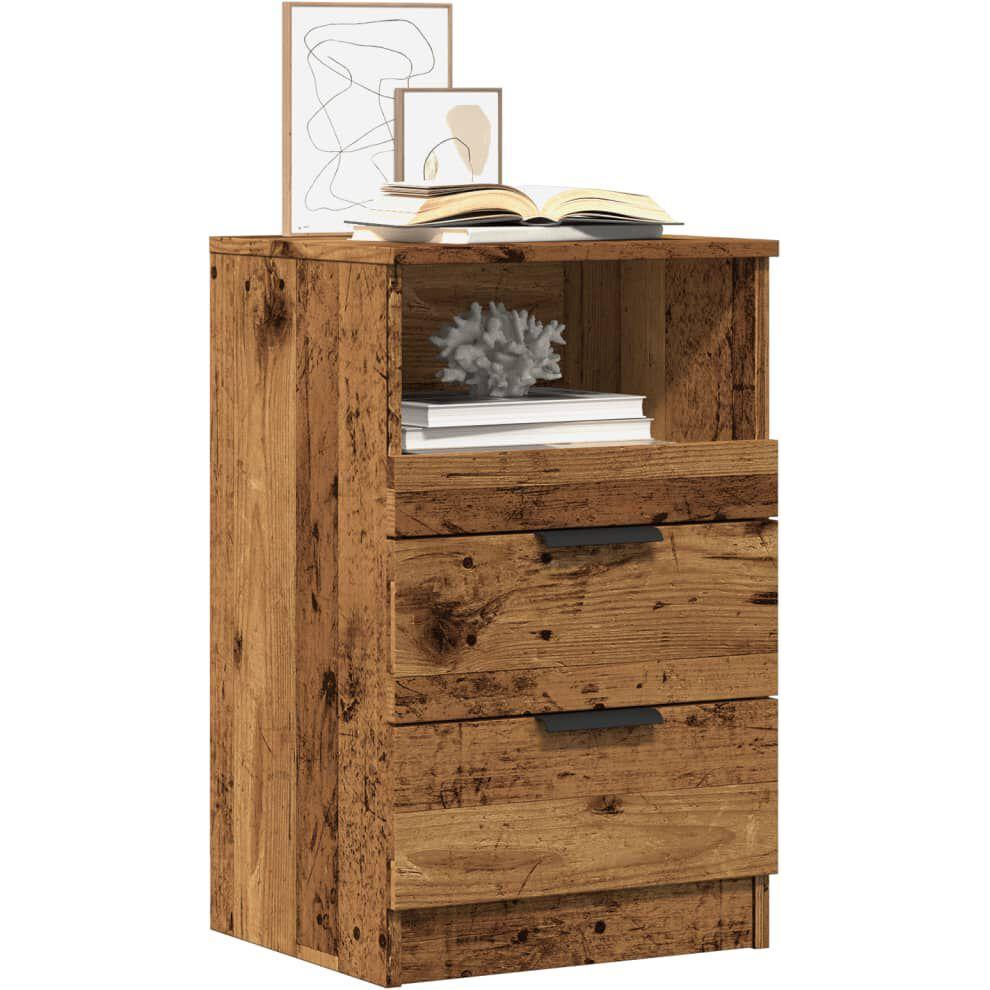 VidaXL, Nachttisch, Nachttisch Nachtschrank Nachtkommode Nachtkonsole Stauraum Altholz-Optik (40 x 36 x 65 cm)