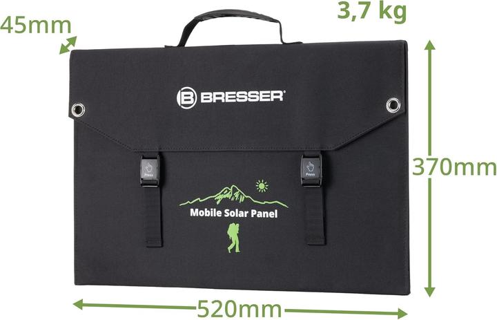 Produktbild Bresser mobiles Solarladegerät 90 Watt mit USB- und DC-Ausgang (90 W, 3.70 kg)