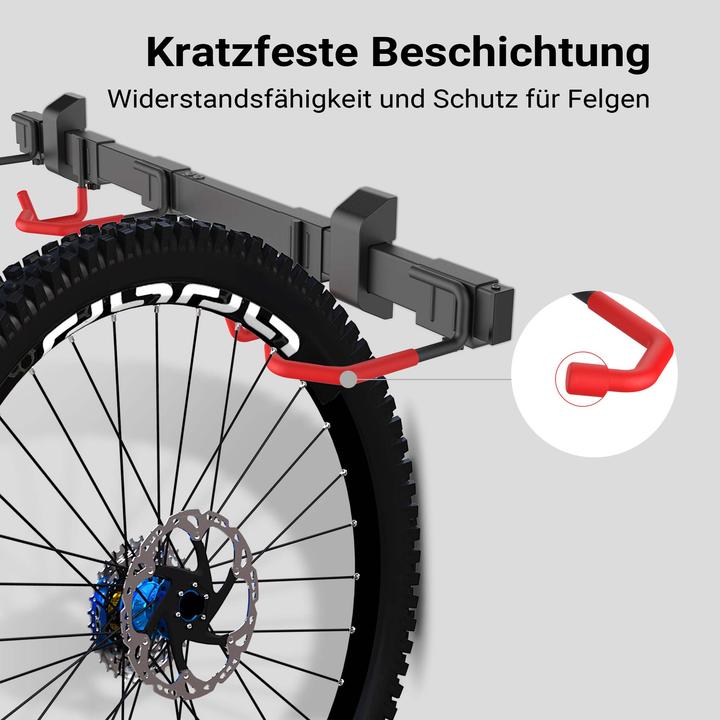 Actual product image Wiltec Bicycle wall mount 3 bikes 82.4x18x13.6cm 150kg Bicycle mount