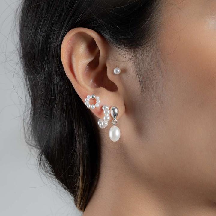 Immagine prodotto Bijouteria Piercing orecchio (Perla sintetica, Bioplastica, Argento 925)