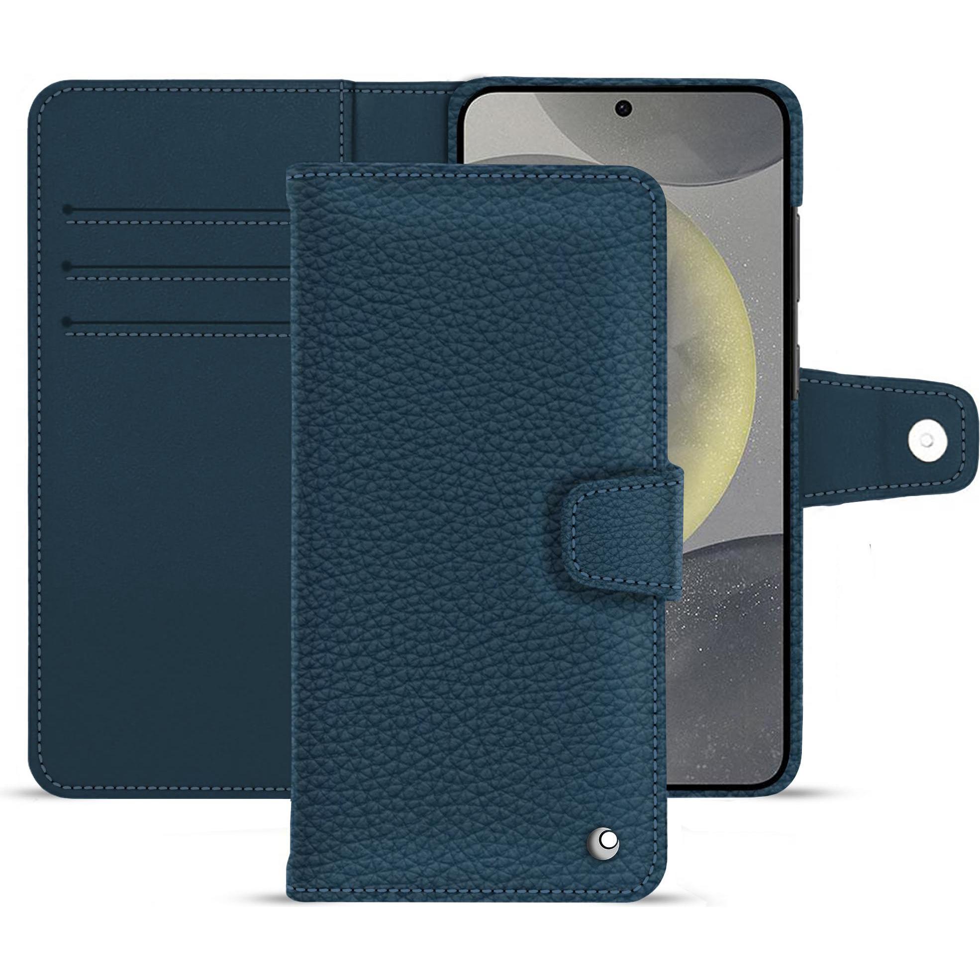Noreve Lederschutzhülle (Samsung Galaxy S24), Smartphone Hülle, Blau