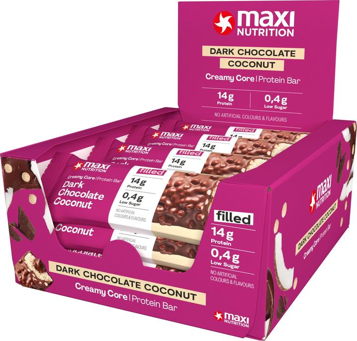 Produktbild Maxi Nutrition MAXI N. Proteinriegel 125482 DarkCocolate Coconut 12x45g (12 Stk., 540 g)