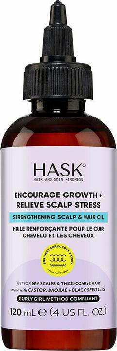 Actual product image Hask Texture Series Strengthening Scalp & Hair Oil with Castor, Baobab & Black (120 ml)
