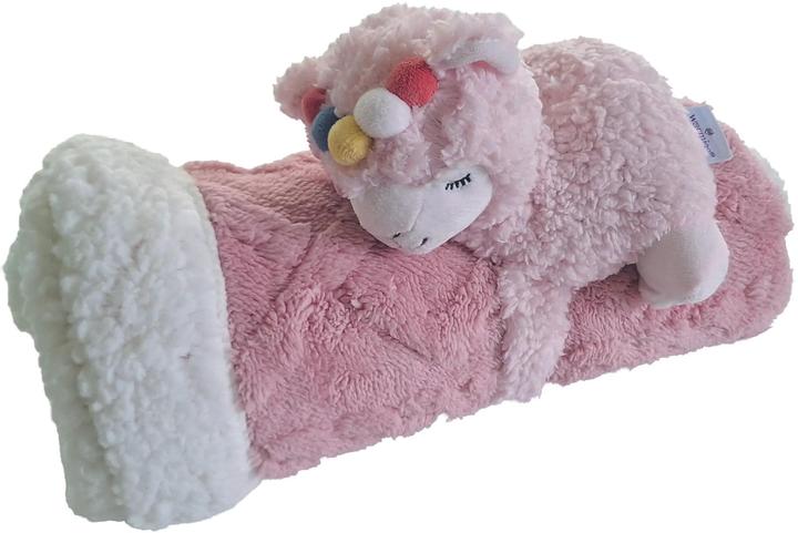 Warmies Combo & Kuscheldecke Lama pink & Baby-Decke pink (16 x 23 cm)