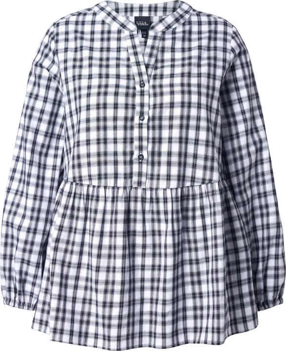 Immagine prodotto Ulla Popken Blusa a quadri con orlo con volant, collo alto e maniche lunghe (58)