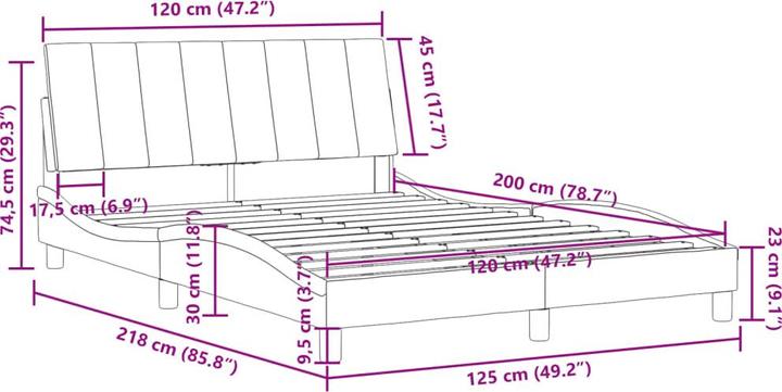 Image du produit vidaXL Bettgestell (120 x 200 cm)