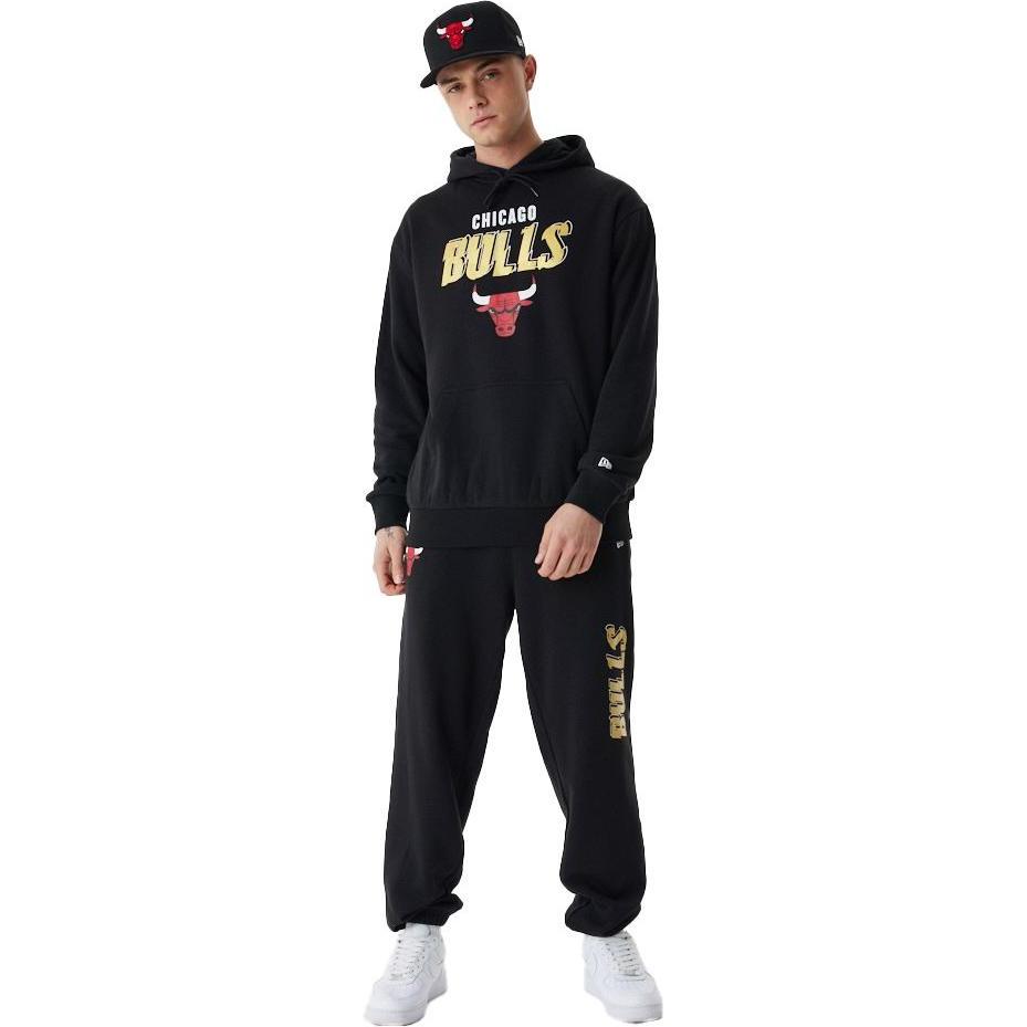 Thumbnail - New Era, Herren, Pullover, Oversized Hoody - METALLIC Chicago Bulls - L, Schwarz, (L)