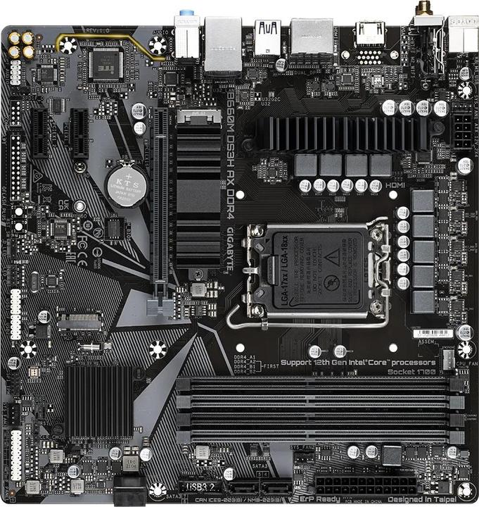 Image du produit Gigabyte MB DS3H AX DDR4 B660,S1700,mATX,Intel (LGA 1700, Intel B660, mATX)