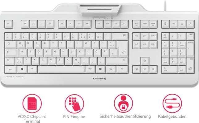 Actual product image CHERRY KC1000 SC Smartcard Light Grey EN (DE, Cable)