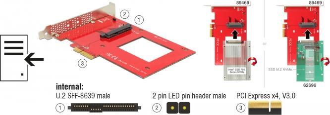 Produktbild Delock PCI-Express-x4 Kontroller 2.5" U.2
