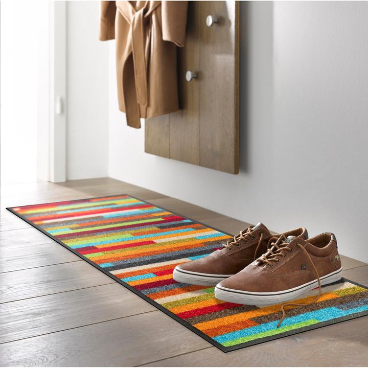 Immagine prodotto Wash + Dry Fussmatte Schuhgrösse Mikado Stripes 35 cm x 75 cm, Bunt (35 x 75 cm)