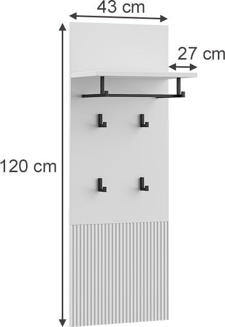 Actual product image Vicco Wandgarderobe Eliza, Weiss, 43 x 120 cm