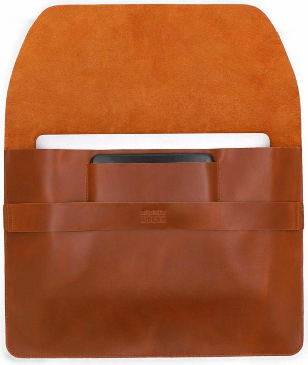 Actual product image Buckle & Seam Leather Laptop Sleeve Terra Cognac (15")