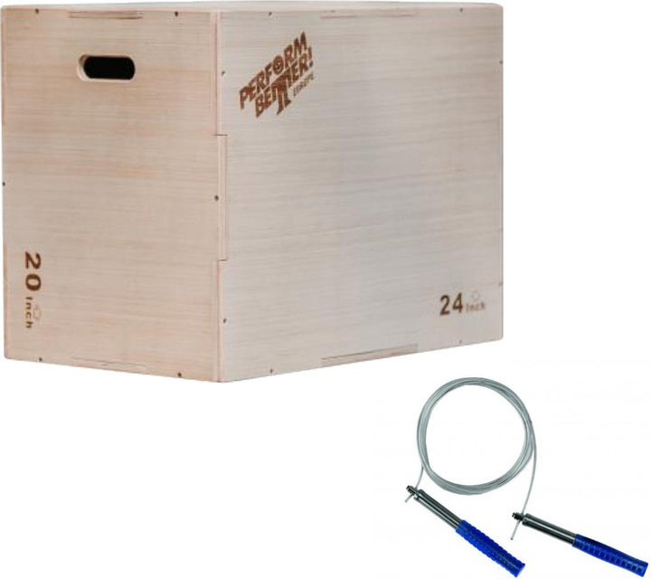 Actual product image Perform Better PB Wooden Plyo Box + First Place Speed Rope Ultra (Set)