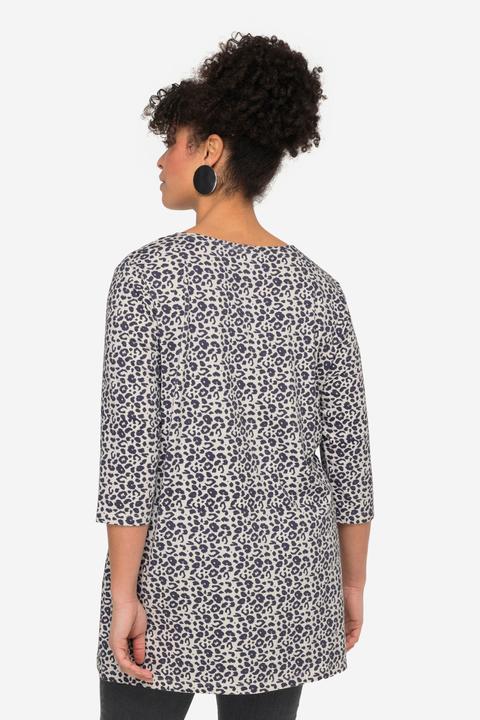 Produktbild Miamoda Longshirt, Leomuster, Glitzer-Statement, 3/4-Ärmel (46)