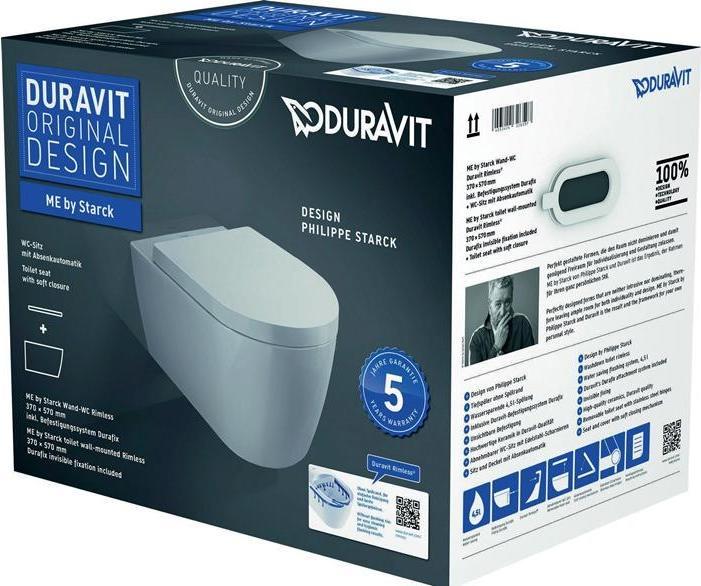 Image du produit Duravit Ensemble de toilettes suspendues ME by Starck RIMLESS blanc