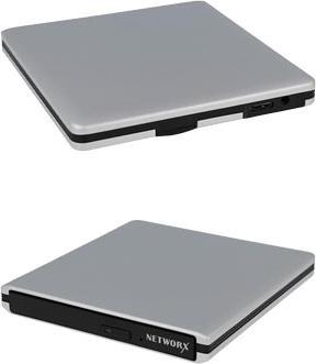 Actual product image Networx External DVD burner USB-A/USB-C Silver (DVD writer)