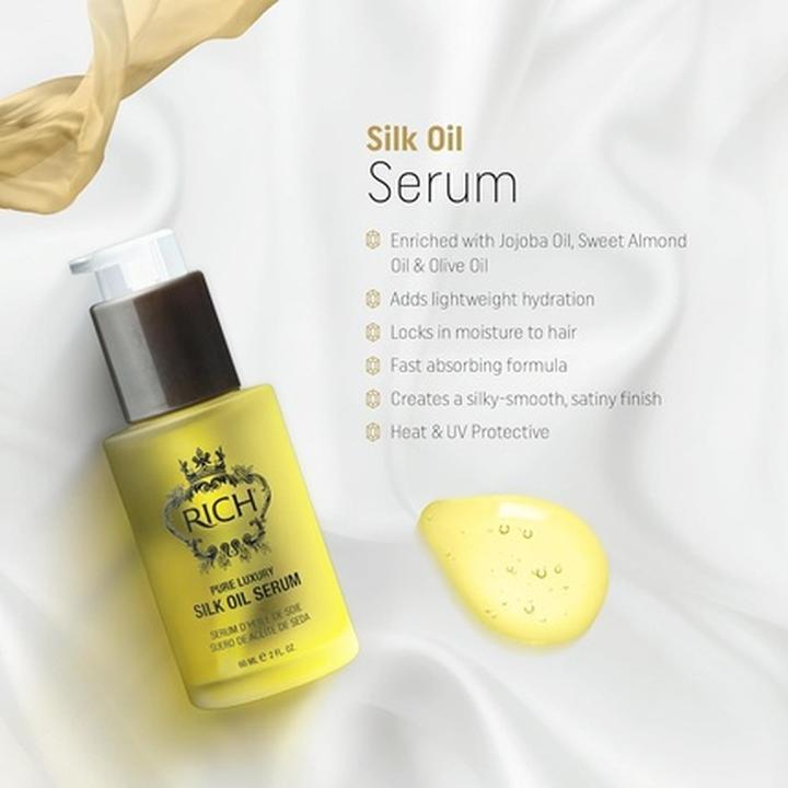 Immagine prodotto Rich Pure Luxury Silk Oil Serum con olio di jojoba biologico e olio di mandorle dolci per tutti i tipi