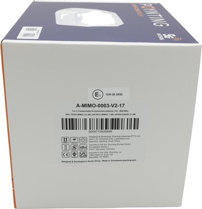 Produktbild Mimo Antenne 5G/LTE · KFZ/Marine · A-MIMO-0003-V2-17 · weiss SMA (M) & RPSMA Adapter · max 6.2dBi (5G, GPS)