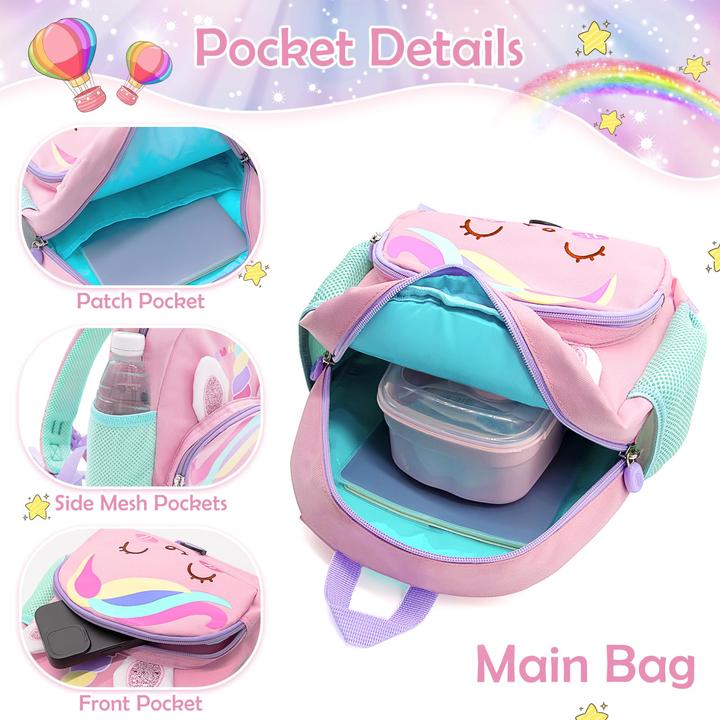 Produktbild Only-Bags.Store Kleiner Kinderrucksack mit Brustgurt, leichter wasserdichter Vorschul-Kleinkind-Schulrucksack