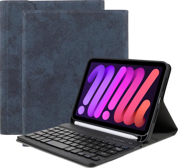 Produktbild Cazy Tastatur Hülle Kompatibel mit iPad Mini 2022 (6th Gen) - Schutz Etui mit magnetisch Abnehmbarer (Eng. Int., iPad mini 6)