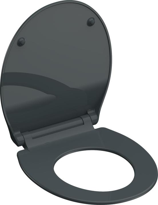 Actual product image Schütte Duroplast WC seat SLIM ANTHRAZIT Soft-close mechanism Quick-release fastener 82704 Anthracite