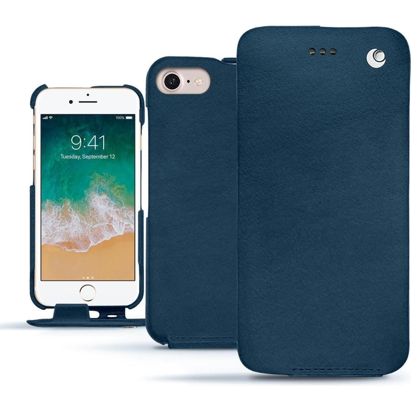 Thumbnail - Noreve Lederschutzhülle vertikal (Apple iPhone 7), Smartphone Hülle, Blau