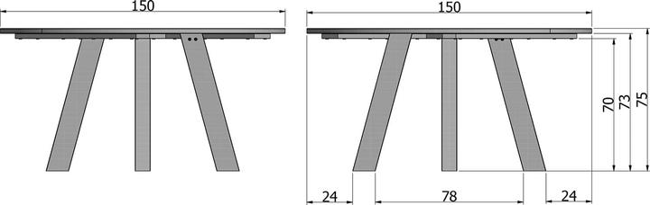 Produktbild Woood Rhonda (75 x 150 x 150 cm)