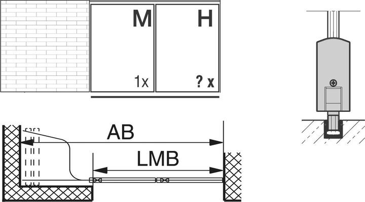 Image du produit HAWA Ferrures murales coulissantes -Aperto 60/GL