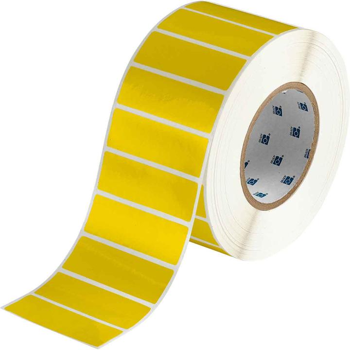 Actual product image Brady THT-18-8591-3-YL, polyester, yellow, glossy, 76.20 x 25.40 mm, permanent (3000 E.) (7.62 cm)