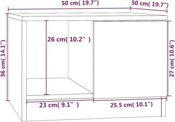 Image du produit vidaXL Couchtisch (50 x 50 x 36 cm)
