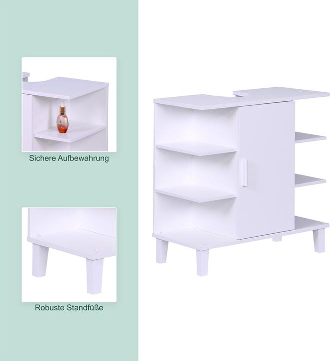 Image du produit Relaxdays Waschbeckenunterschrank Tür & Ablagen (64 x 31 x 65 cm)