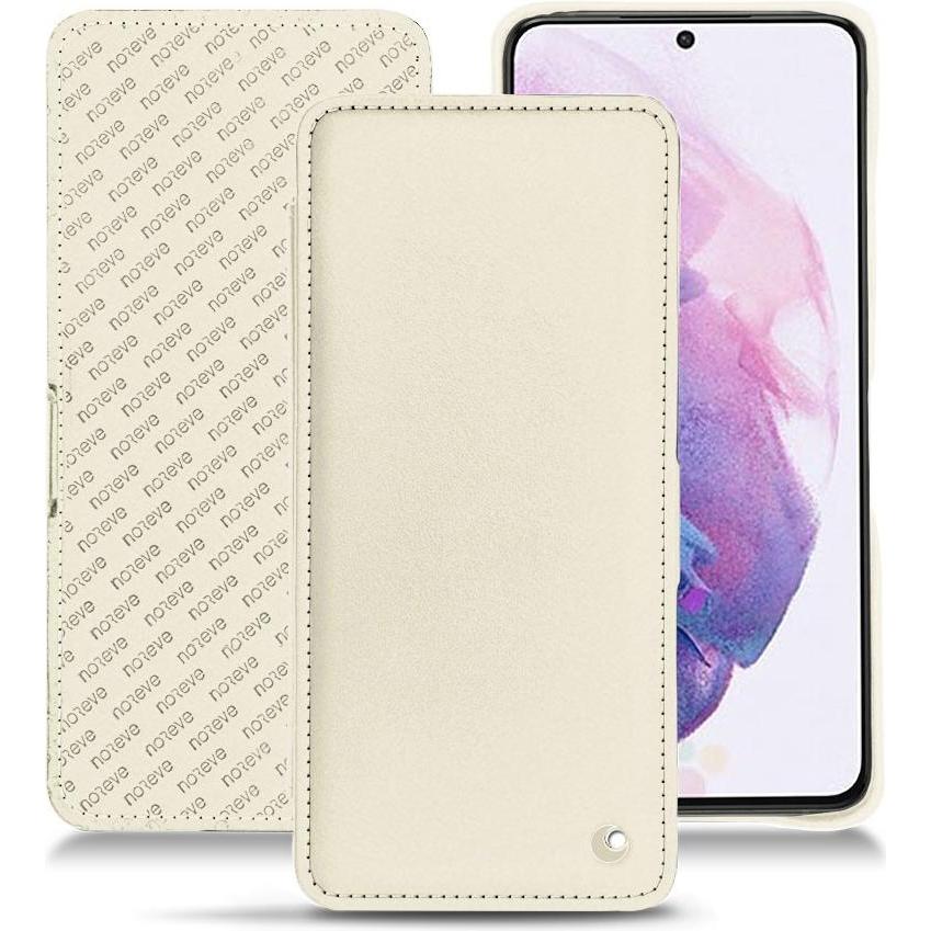 Noreve Lederschutzhülle horizontal (Samsung Galaxy S21), Smartphone Hülle, Weiss