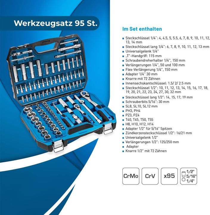 Actual product image Högert Tool set, 95 pcs. (95 pieces)