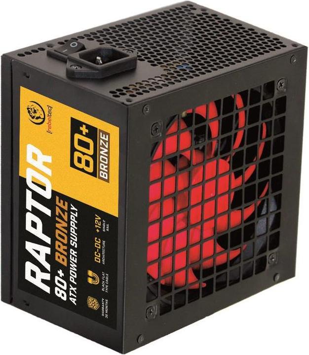 Actual product image Rebeltec ATX power supply RAPTOR 500W BRONZE 80+ Single Rail DC-DC (500 W)