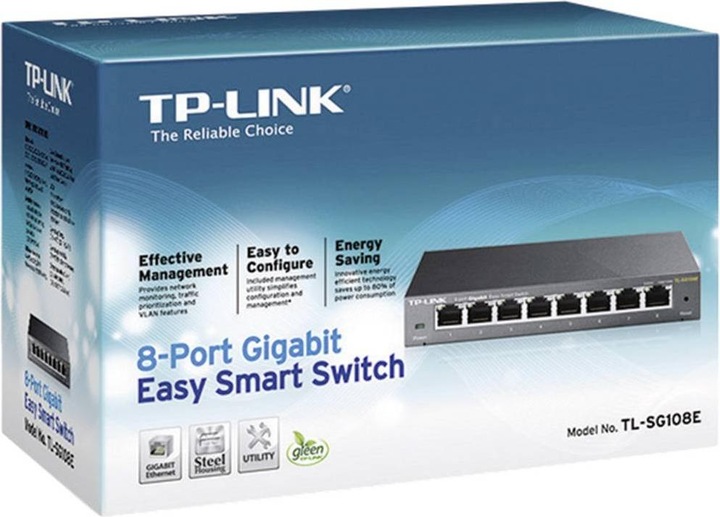 Actual product image TP-Link Tl-Sg108e (8 Ports)