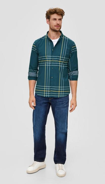 Produktbild s.Oliver Hemd Slim: Karohemd aus Baumwollstretch (S)