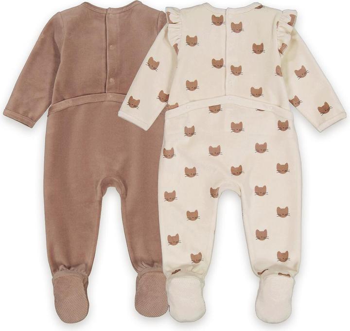 Produktbild La Redoute Collections 2er-Pack Samt-Strampler mit Katzenmotiv (86)