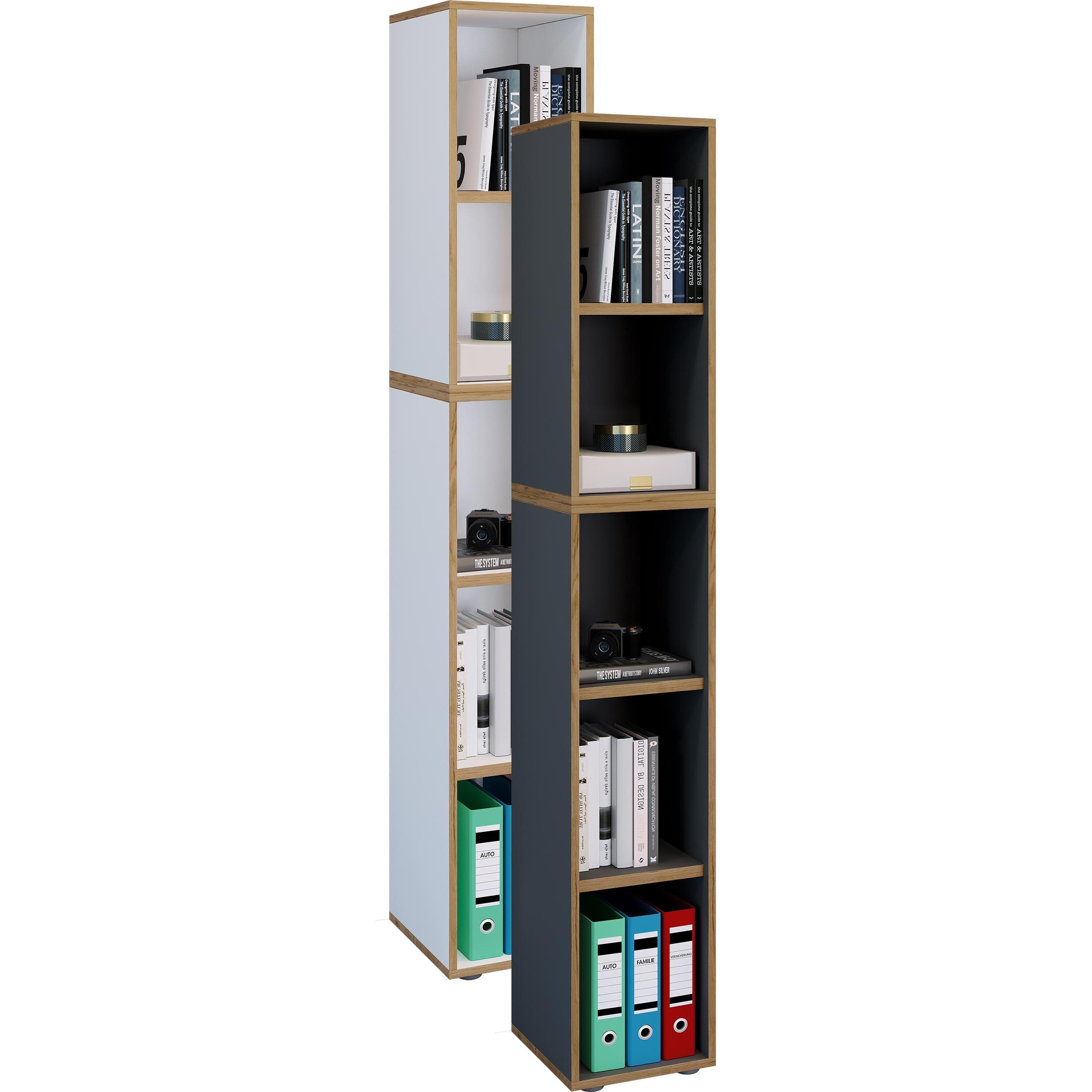 VCM, Aktenschrank, Regal Bücher Ordner Salia 5fach B. 30 cm