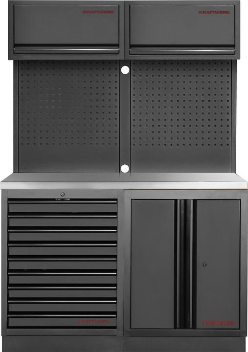 Produktbild Kraftwerk MOBILIO BLK Kombi Lochwand Edelstahl (136 cm, 200 cm)
