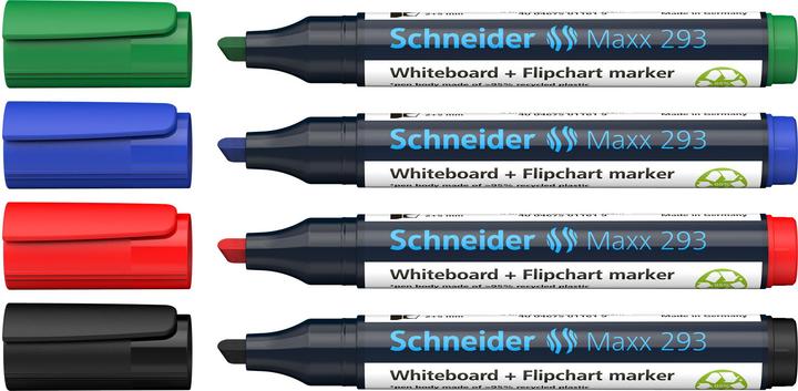 Produktbild Schneider 4 Maxx 293 Whiteboard- und Flipchart-Marker farbsortiert 2.0 (4x)