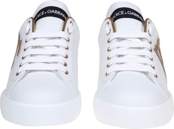 Produktbild Dolce & Gabbana portofino sneakers white and gold with dg logo (42)