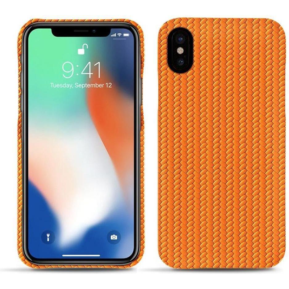 Noreve Lederschutzhülle (Apple iPhone XS Max), Smartphone Hülle, Orange