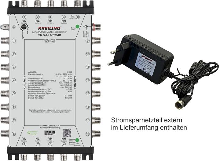 TELEVES MS912C Multischalter NEVO - 12 Teilnehmer, 9 Eingänge Für TV- Und Sat-Empfang