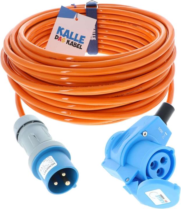 Produktbild Kalle das Kabel Kalle Verlängerungskabel CEE 230V 16A Winkel Extreme Signal Orange IP44 (1.50 m, CEE 7/3)