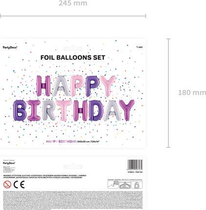 Produktbild Partydeco Girlande aus "Happy Birthday"-Ballons in Lila und Violett (13 x)
