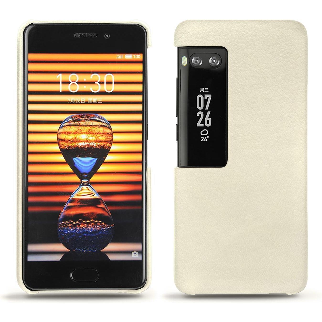 Noreve Lederschutzhülle (Meizu Pro 7 Plus), Smartphone Hülle, Weiss